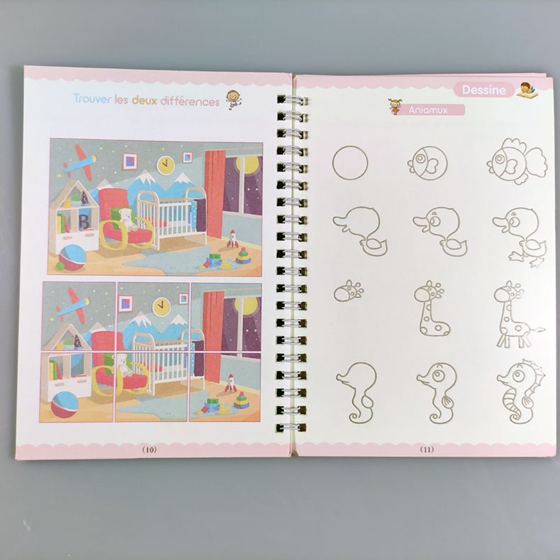 French 3D Groove Magic Practice Copybook Children's Book Learning Numbers French Letters Calligraphy Writing Exercise Books Gift French 3D Groove Magic Practice Copybook Children's Book Learning Numbers French Letters Calligraphy Writing Exercise Books Gift
