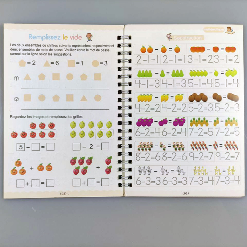 French 3D Groove Magic Practice Copybook Children's Book Learning Numbers French Letters Calligraphy Writing Exercise Books Gift French 3D Groove Magic Practice Copybook Children's Book Learning Numbers French Letters Calligraphy Writing Exercise Books Gift