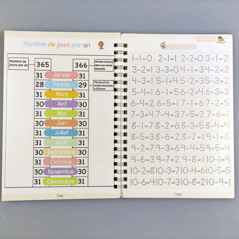 French 3D Groove Magic Practice Copybook Children's Book Learning Numbers French Letters Calligraphy Writing Exercise Books Gift French 3D Groove Magic Practice Copybook Children's Book Learning Numbers French Letters Calligraphy Writing Exercise Books Gift