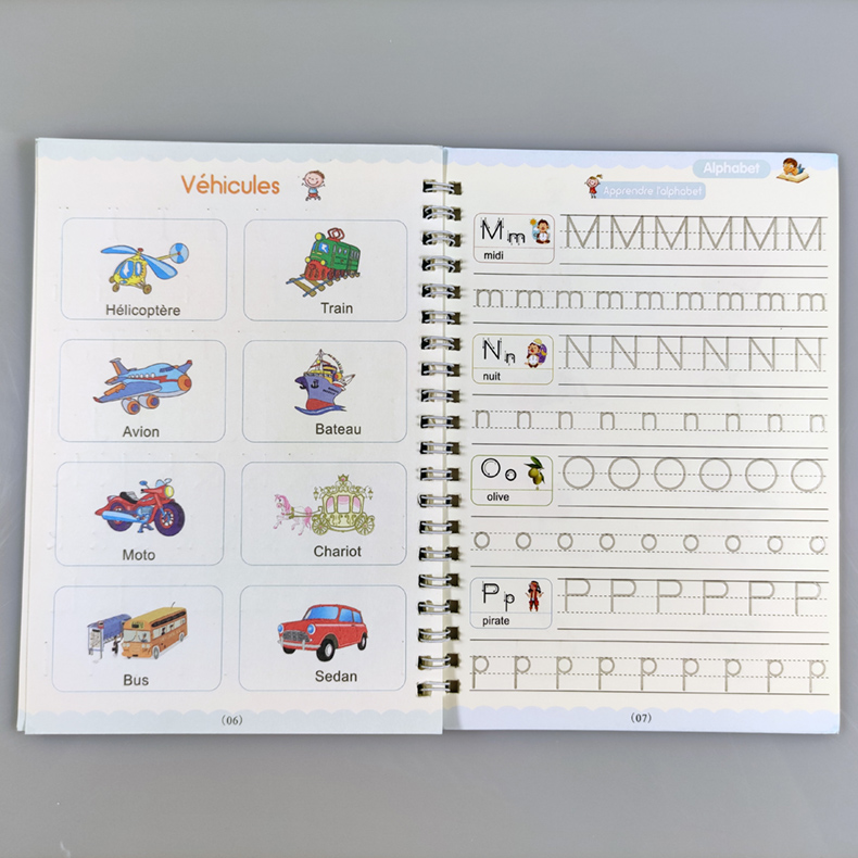 French 3D Groove Magic Practice Copybook Children's Book Learning Numbers French Letters Calligraphy Writing Exercise Books Gift French 3D Groove Magic Practice Copybook Children's Book Learning Numbers French Letters Calligraphy Writing Exercise Books Gift