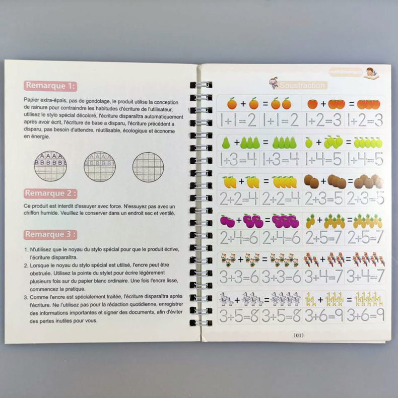 French 3D Groove Magic Practice Copybook Children's Book Learning Numbers French Letters Calligraphy Writing Exercise Books Gift French 3D Groove Magic Practice Copybook Children's Book Learning Numbers French Letters Calligraphy Writing Exercise Books Gift