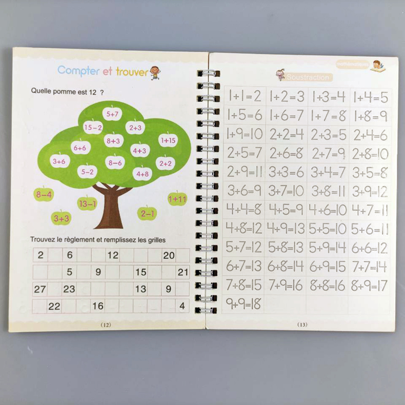 French 3D Groove Magic Practice Copybook Children's Book Learning Numbers French Letters Calligraphy Writing Exercise Books Gift French 3D Groove Magic Practice Copybook Children's Book Learning Numbers French Letters Calligraphy Writing Exercise Books Gift
