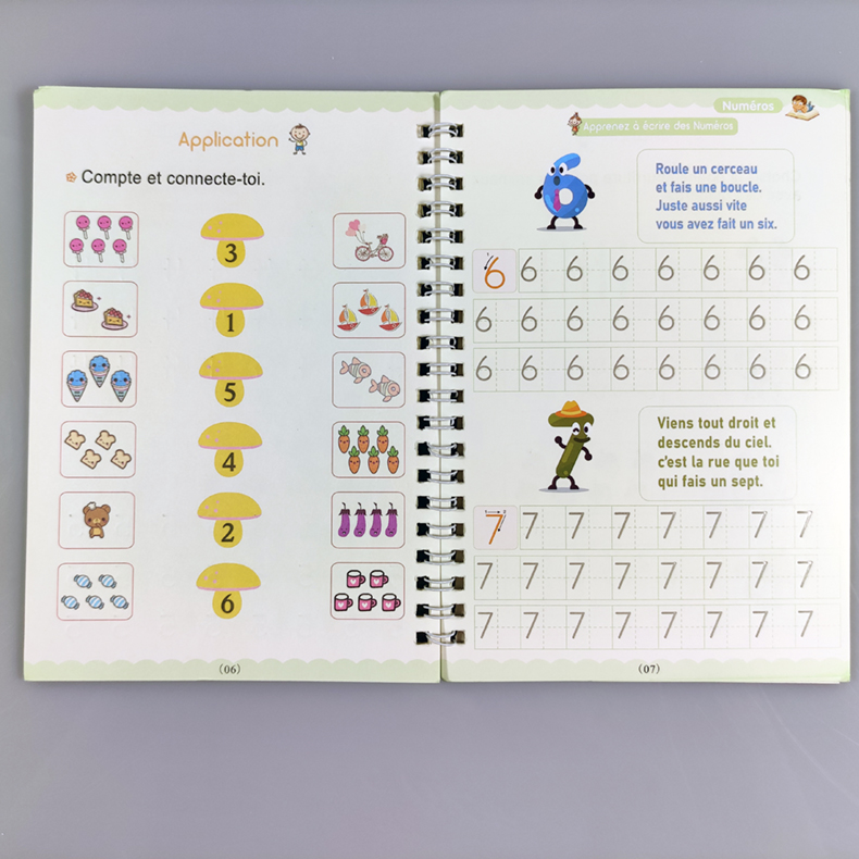 French 3D Groove Magic Practice Copybook Children's Book Learning Numbers French Letters Calligraphy Writing Exercise Books Gift French 3D Groove Magic Practice Copybook Children's Book Learning Numbers French Letters Calligraphy Writing Exercise Books Gift