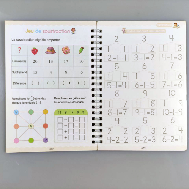 French 3D Groove Magic Practice Copybook Children's Book Learning Numbers French Letters Calligraphy Writing Exercise Books Gift French 3D Groove Magic Practice Copybook Children's Book Learning Numbers French Letters Calligraphy Writing Exercise Books Gift