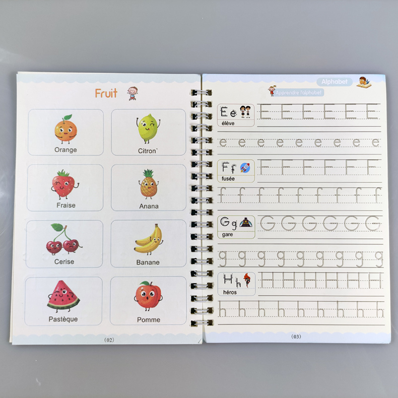 French 3D Groove Magic Practice Copybook Children's Book Learning Numbers French Letters Calligraphy Writing Exercise Books Gift French 3D Groove Magic Practice Copybook Children's Book Learning Numbers French Letters Calligraphy Writing Exercise Books Gift