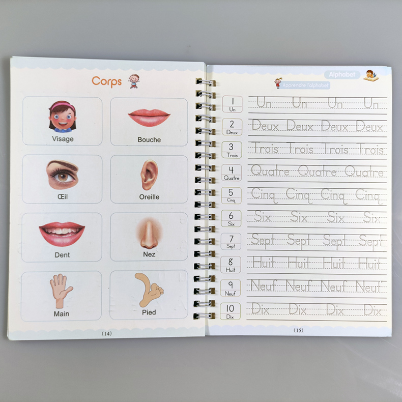 French 3D Groove Magic Practice Copybook Children's Book Learning Numbers French Letters Calligraphy Writing Exercise Books Gift French 3D Groove Magic Practice Copybook Children's Book Learning Numbers French Letters Calligraphy Writing Exercise Books Gift