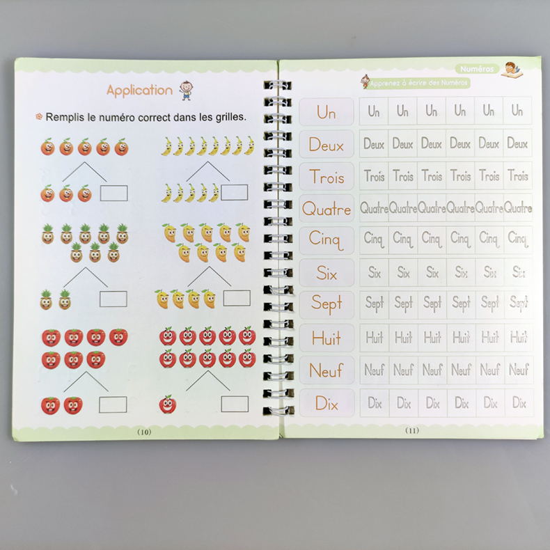French 3D Groove Magic Practice Copybook Children's Book Learning Numbers French Letters Calligraphy Writing Exercise Books Gift French 3D Groove Magic Practice Copybook Children's Book Learning Numbers French Letters Calligraphy Writing Exercise Books Gift