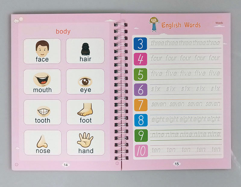 Reusable Writing Paste Calligraphy Handwriting Copybook For Kids Word Children's Book English Calligraphic Letter Practice Toy Reusable Writing Paste Calligraphy Handwriting Copybook For Kids Word Children's Book English Calligraphic Letter Practice Toy