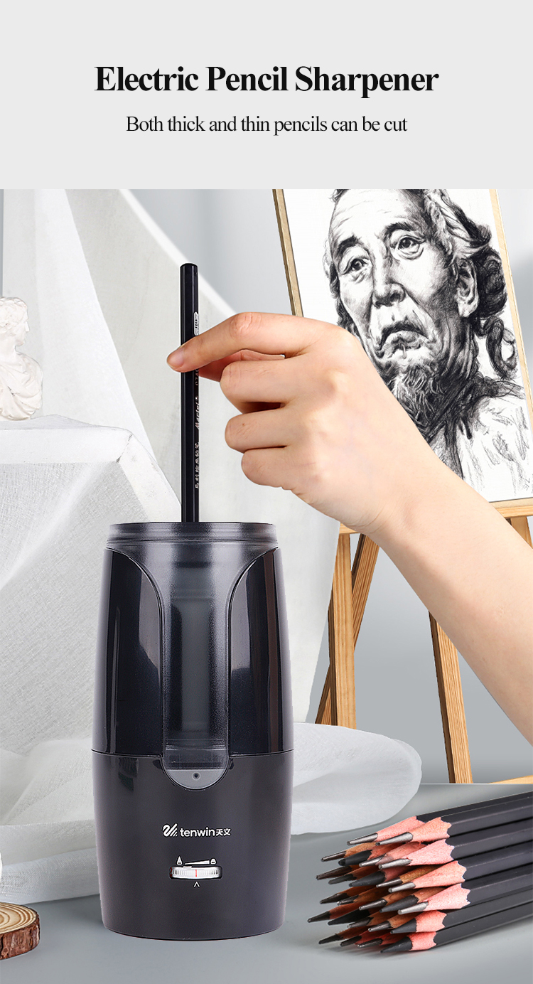 Tenwin Automatic Electric Pencil Sharpener For Colored Pencils Sharpen Mechanical Office School Supplies Stationery Free Ship Tenwin Automatic Electric Pencil Sharpener For Colored Pencils Sharpen Mechanical Office School Supplies Stationery Free Ship