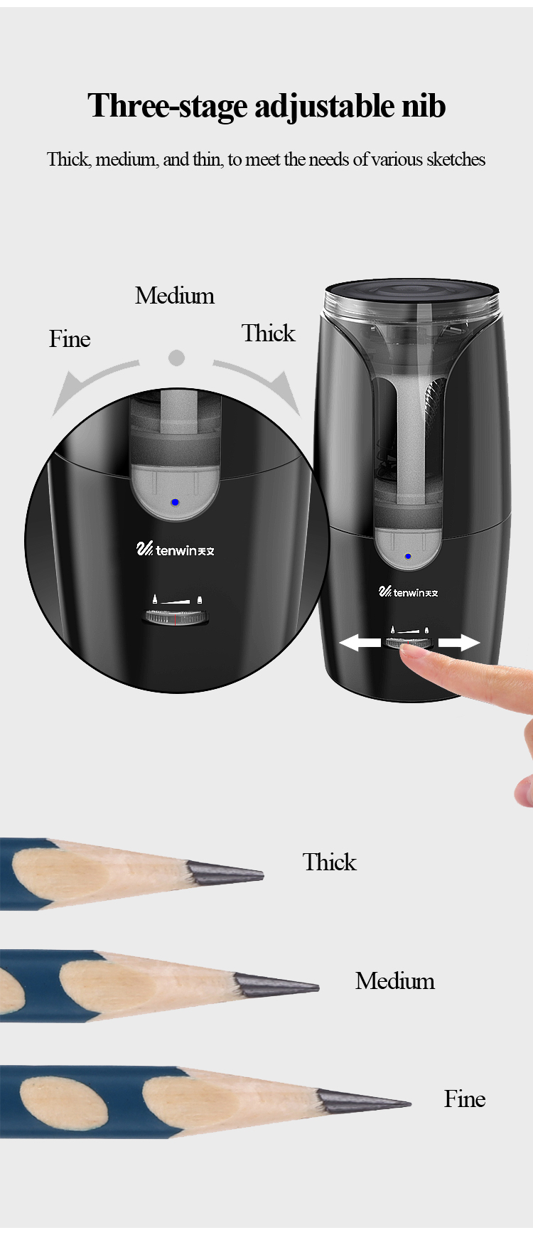 Tenwin Automatic Electric Pencil Sharpener For Colored Pencils Sharpen Mechanical Office School Supplies Stationery Free Ship Tenwin Automatic Electric Pencil Sharpener For Colored Pencils Sharpen Mechanical Office School Supplies Stationery Free Ship