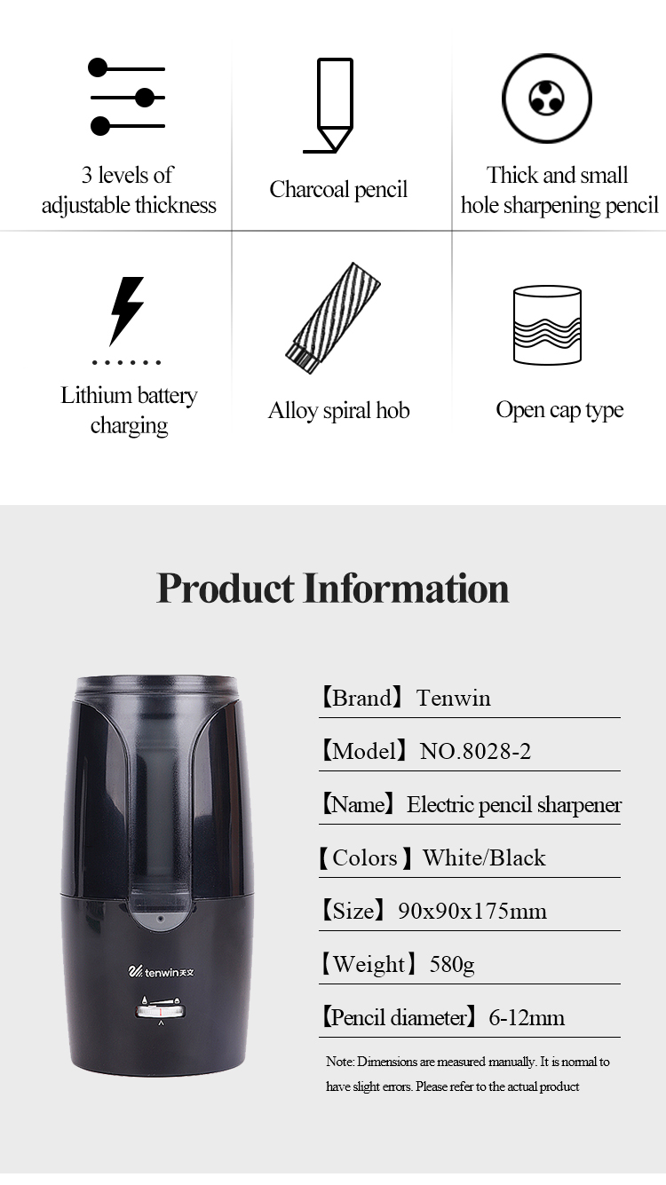 Tenwin Automatic Electric Pencil Sharpener For Colored Pencils Sharpen Mechanical Office School Supplies Stationery Free Ship Tenwin Automatic Electric Pencil Sharpener For Colored Pencils Sharpen Mechanical Office School Supplies Stationery Free Ship