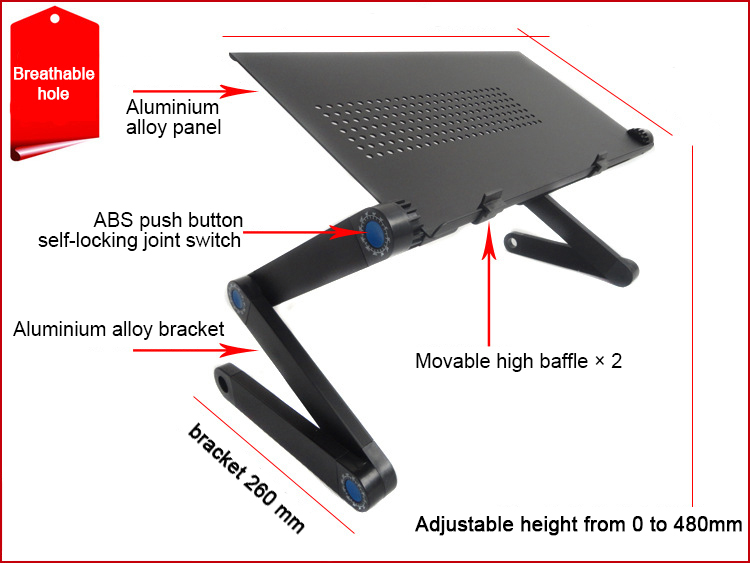 Adjustable Laptop Desk Stand Cooler fan Portable Ergonomic Lapdesk For Bed Sofa PC Notebook Table Desk With Mouse Pad Aluminum Adjustable Laptop Desk Stand Cooler fan Portable Ergonomic Lapdesk For Bed Sofa PC Notebook Table Desk With Mouse Pad Aluminum