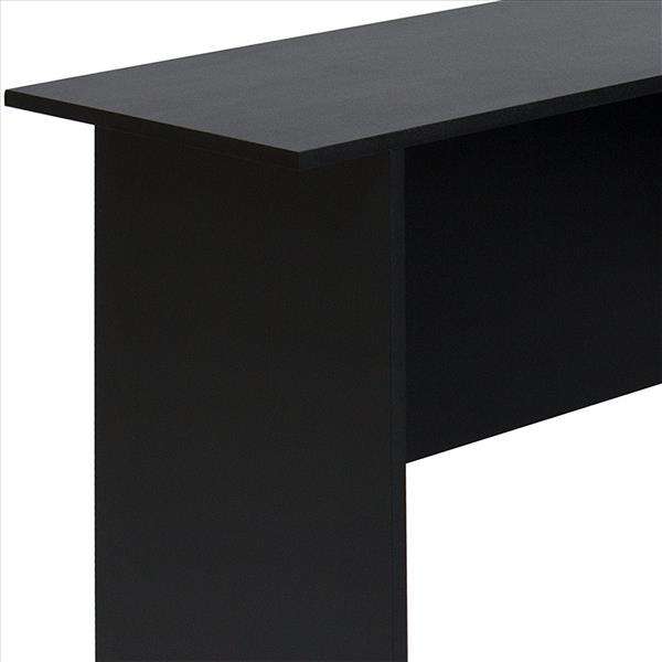FCH L-Shaped Wood Right-angle Computer Desk with Two-layer Bookshelves Black FCH L-Shaped Wood Right-angle Computer Desk with Two-layer Bookshelves Black