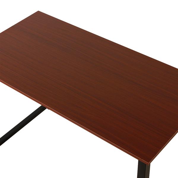 Rustic Iron Frame Wood Grain Veneer Surface High Density Board Table 47*24*29" Teak Color Rustic Iron Frame Wood Grain Veneer Surface High Density Board Table 47*24*29" Teak Color