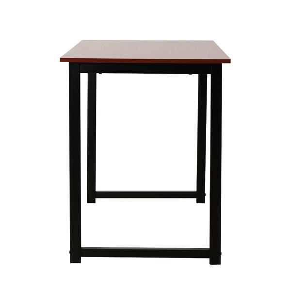 Rustic Iron Frame Wood Grain Veneer Surface High Density Board Table 47*24*29" Teak Color Rustic Iron Frame Wood Grain Veneer Surface High Density Board Table 47*24*29" Teak Color