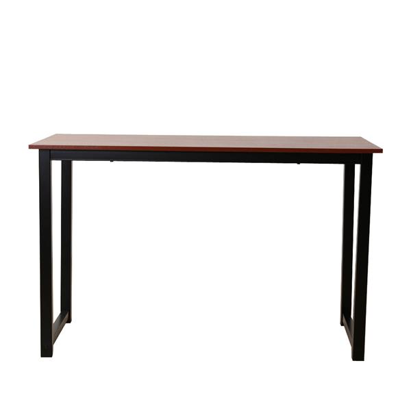 Rustic Iron Frame Wood Grain Veneer Surface High Density Board Table 47*24*29" Teak Color Rustic Iron Frame Wood Grain Veneer Surface High Density Board Table 47*24*29" Teak Color