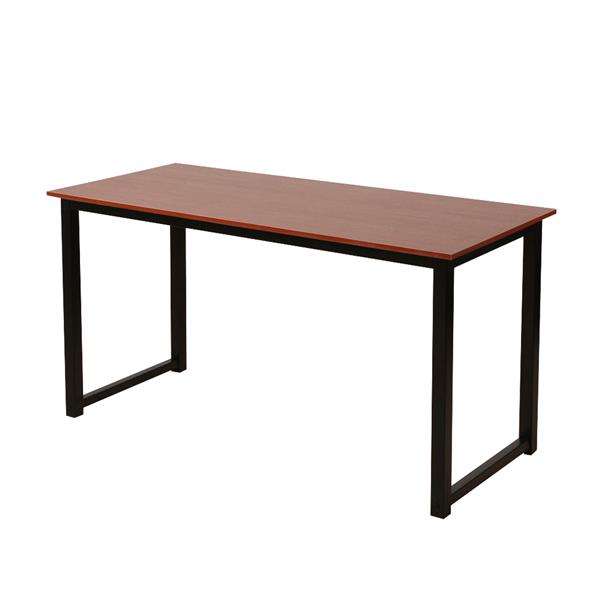 Rustic Iron Frame Wood Grain Veneer Surface High Density Board Table 47*24*29" Teak Color Rustic Iron Frame Wood Grain Veneer Surface High Density Board Table 47*24*29" Teak Color