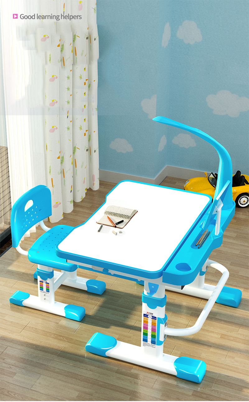 Children’s desk and chair set with Tilt Desktop, LED Light and Drawer for kids Functional kid’s study writing table desk set Children’s desk and chair set with Tilt Desktop, LED Light and Drawer for kids Functional kid’s study writing table desk set