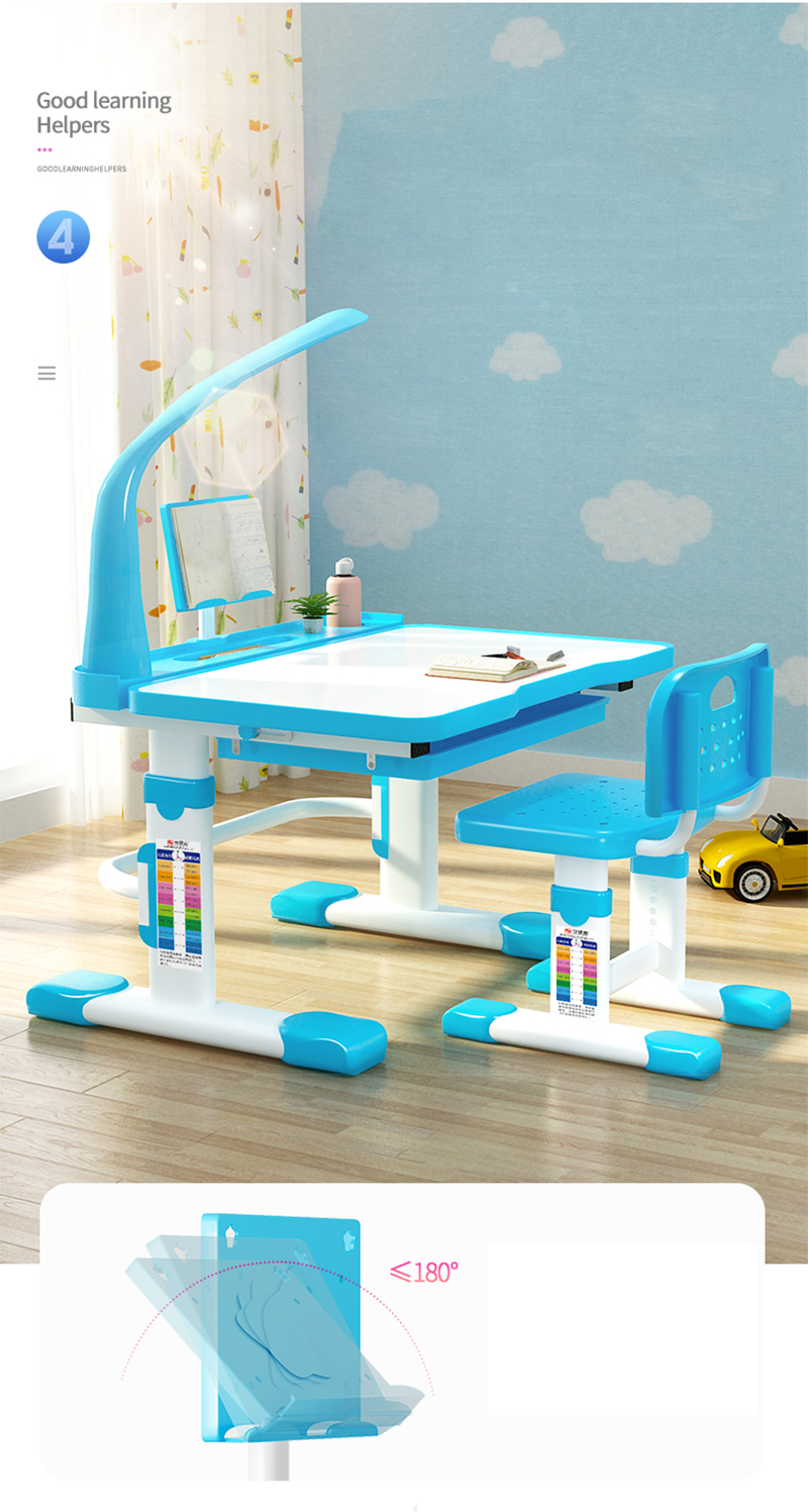 Children’s desk and chair set with Tilt Desktop, LED Light and Drawer for kids Functional kid’s study writing table desk set Children’s desk and chair set with Tilt Desktop, LED Light and Drawer for kids Functional kid’s study writing table desk set