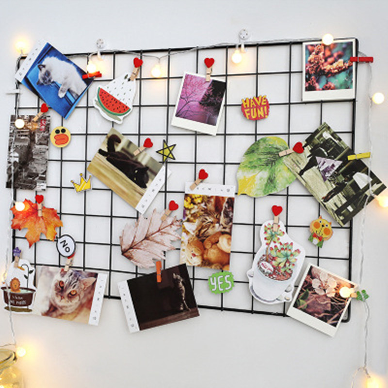 Ins Nordic Home Wall Decoration Iron Grid Decor Photo Frame Postcards DIY Wall Art Display Storage Rack Holder Shelf Organizer Ins Nordic Home Wall Decoration Iron Grid Decor Photo Frame Postcards DIY Wall Art Display Storage Rack Holder Shelf Organizer
