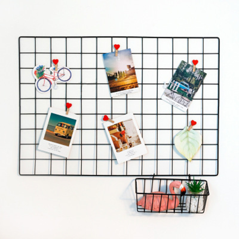 Ins Nordic Home Wall Decoration Iron Grid Decor Photo Frame Postcards DIY Wall Art Display Storage Rack Holder Shelf Organizer Ins Nordic Home Wall Decoration Iron Grid Decor Photo Frame Postcards DIY Wall Art Display Storage Rack Holder Shelf Organizer