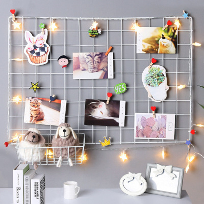 Ins Nordic Home Wall Decoration Iron Grid Decor Photo Frame Postcards DIY Wall Art Display Storage Rack Holder Shelf Organizer Ins Nordic Home Wall Decoration Iron Grid Decor Photo Frame Postcards DIY Wall Art Display Storage Rack Holder Shelf Organizer
