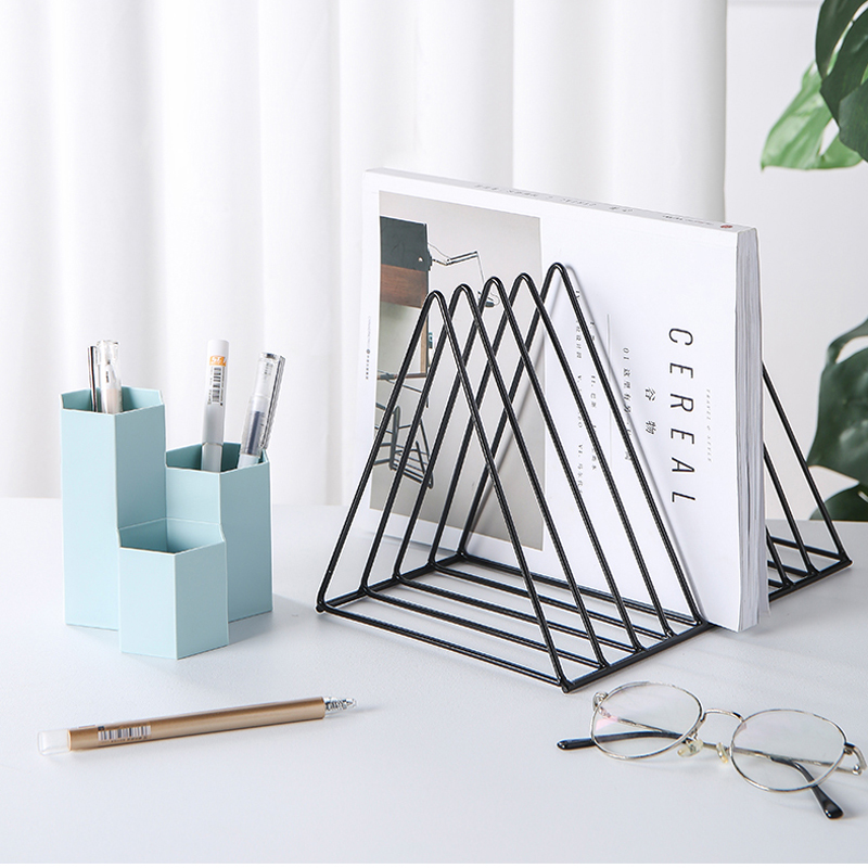 Metal Bookshelf Storage LP Record Rack Triangle Shaped Books Magazine Holder Desktop Record Shelf File Organizer Home Office Metal Bookshelf Storage LP Record Rack Triangle Shaped Books Magazine Holder Desktop Record Shelf File Organizer Home Office