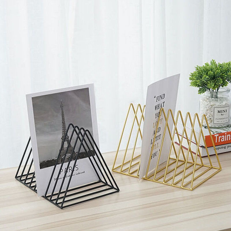 Metal Bookshelf Storage LP Record Rack Triangle Shaped Books Magazine Holder Desktop Record Shelf File Organizer Home Office Metal Bookshelf Storage LP Record Rack Triangle Shaped Books Magazine Holder Desktop Record Shelf File Organizer Home Office